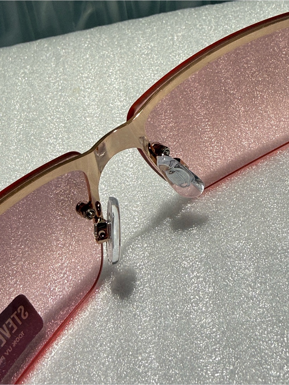 NWT Steve Madden KEANIE Pink Rimless Shield Sunglasses Y2K Wraparound X17328 - Picture 5 of 8
